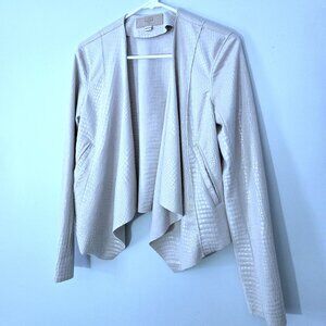 NWOT Blank NYC Faux Suede Croc Embossed Bone Cropped Jacket Size XS